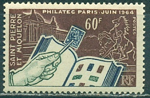 Сен-Пьер и Микелон, 1964, Филвыставка Марка на марке, номинал 60 фр, 18 Евро * накл.